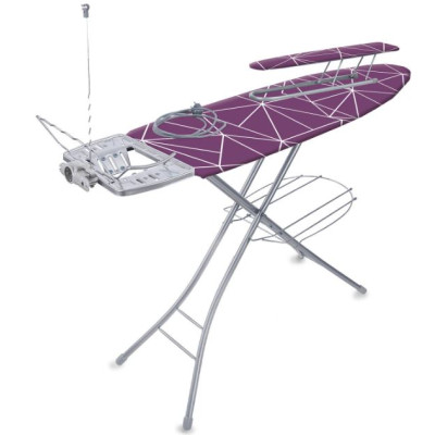 Доска гладильная металлическая 1220*400 мм тефлон лилиии на сливовом Эльза де люкс Nika