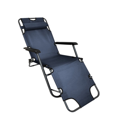 Кресло-шезлонг туристическое складное 178*60*79 см нагрузка 120 кг синий Baizheng