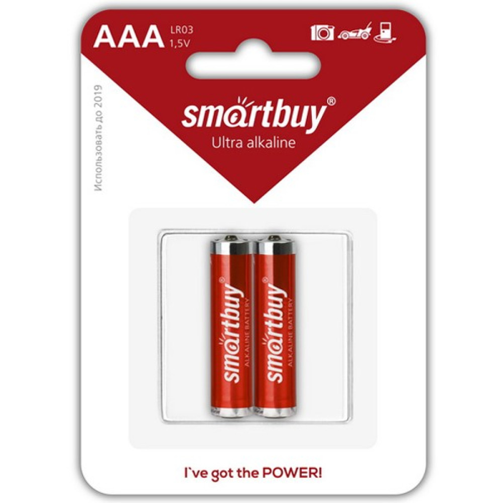 Батарейка AAA Мизинчиковая 1,5V LR03 Alkaline (2шт) Smartbuy