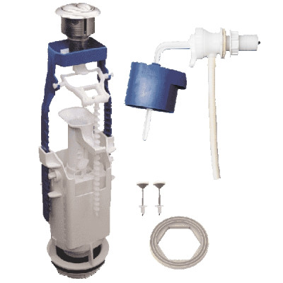 Арматура для унитаза Псков боковая подводка, 2реж. кнопка хром АБ77.56.16.3