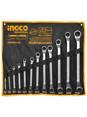 Набор комбинированных гаечных ключей 12 шт (6-32мм)  INGCO HKSPA3142 INDUSTRIAL