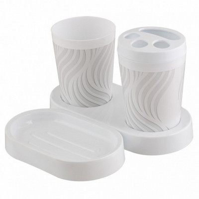 Набор пластиковый для ванной 3 пр 182*100*115 мм подставка Breeze wave Полимербыт Набор пластиковый для ванной 3 пр 182*100*115 мм подставка Breeze wave Полимербыт