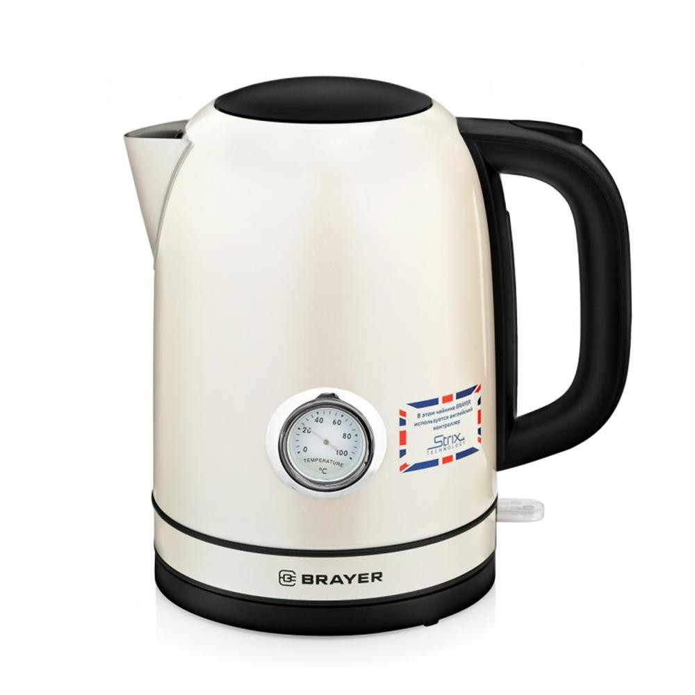 Чайник электрический BR1005 Brayer металлический бежевый 1,7 л 2200Вт