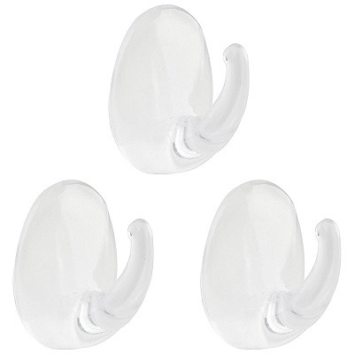 Набор пластиковых крючков 3 шт самоклеящиеся 2,8*2,4 см Прозрачные Рыжий кот