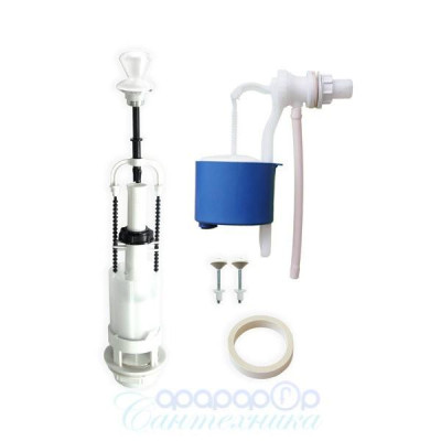 Арматура для унитаза Псков боковая подводка, белый шток (25) 66 ( А110).54.16.0