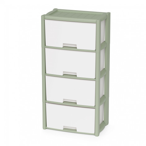 Комод пластиковый 4-х секционный 475*300*940 мм зеленый Колорит Альтернатива