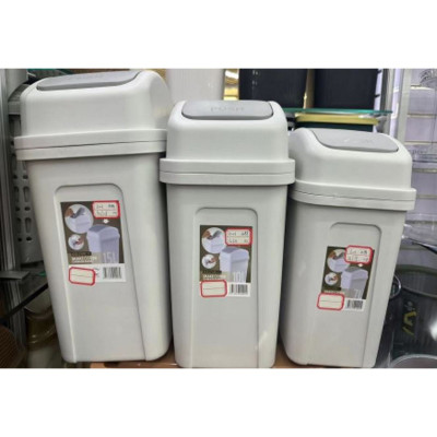 Ведро пластиковое для мусора  10 л 200*280*385 мм подвижная крышка микс Baizheng