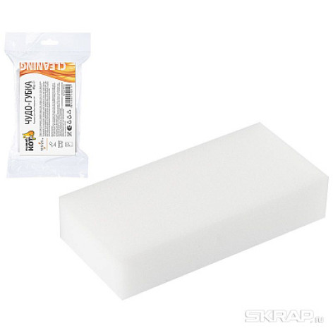 Губка меламиновая кухонная 10*6*2,5 см Чудо губка Msp-01 Рыжий кот