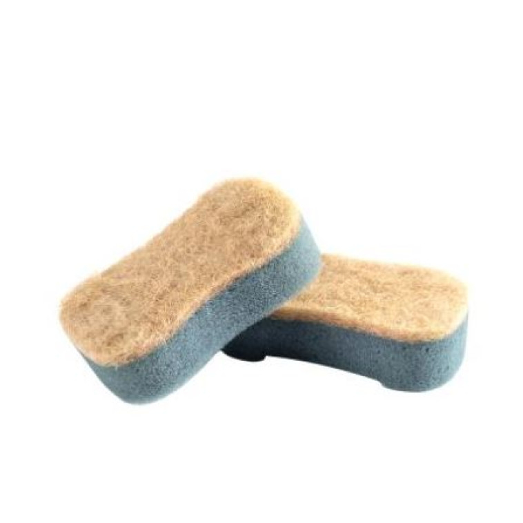 Губка поролоновая с фиброй для посуды 2 шт 12*7 см микс Baizheng