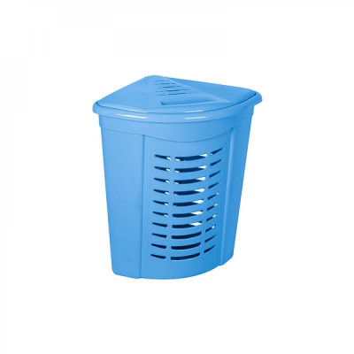 Корзина пластиковая для белья 45 л угловая голубой перламутр Ddstyle