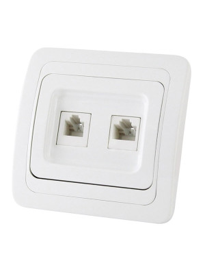 Розетка компьютерная RJ-45 + ТФ (RJ-11) белая Валдай TDM Розетка компьютерная RJ-45 + ТФ (RJ-11) белая Валдай TDM