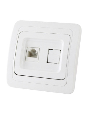 Розетка компьютерная RJ-45 белая Валдай TDM Розетка компьютерная RJ-45 белая Валдай TDM