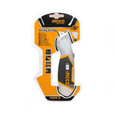 Нож универсальный 19мм INGCO HUK6128 INDUSTRIAL Нож универсальный 19мм INGCO HUK6128 INDUSTRIAL