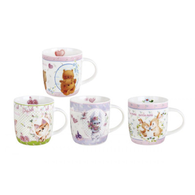 Кружка фарфоровая 350 мл 4 дизайна Самой милой Коралл