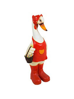 Фигура садовая Гусыня с корзинкой, полистоун, 32 см GF- Duck-02 Фигура садовая Гусыня с корзинкой, полистоун, 32 см GF- Duck-02