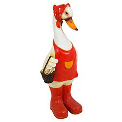 Фигура садовая Гусыня с корзинкой, полистоун, 32 см GF- Duck-02