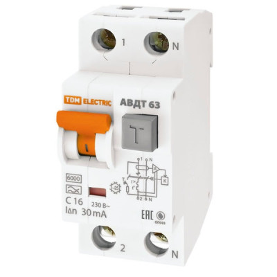 Дифавтомат C16 30мА АВДТ 63 TDM Дифавтомат C16 30мА АВДТ 63 TDM