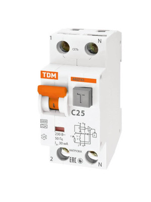 Дифавтомат C25 30мА АВДТ 63 TDM