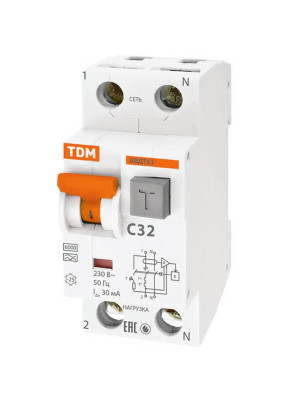 Дифавтомат C32 30мА АВДТ 63 TDM
