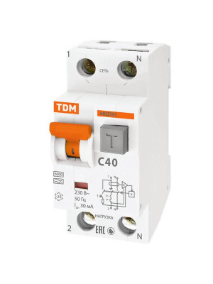 Дифавтомат C40 30мА АВДТ 63 TDM Дифавтомат C40 30мА АВДТ 63 TDM