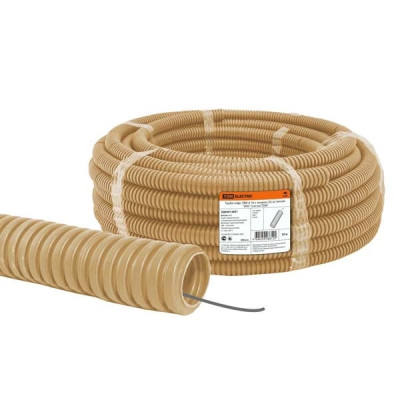 Труба гофрированная  ПВХ d25 с зондом ЭКО сосна TDM