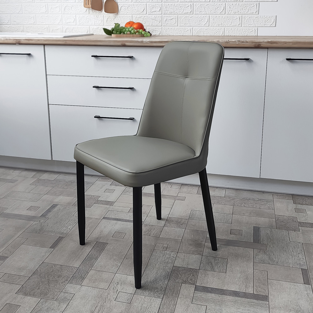 Стул металлический Baizheng 87×53×45 см, искусственная кожа, серый, до 150 кг
