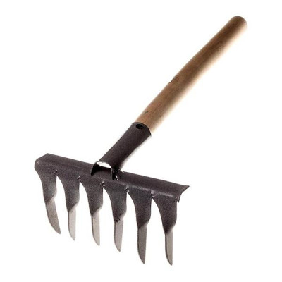 Грабли витые  6 зубцов с метал черенком и платик ручка