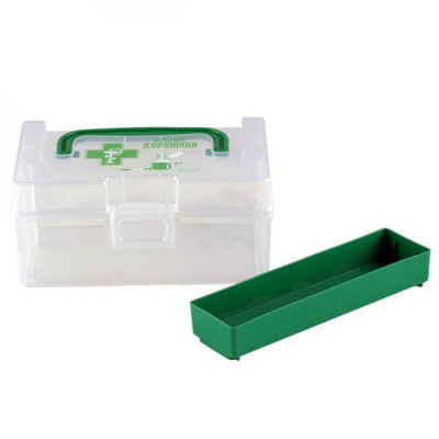 Контейнер пластиковый для аптечки  0,8 л 170*108*78  мм с вкладыш Аптечка дорожная Полимербыт