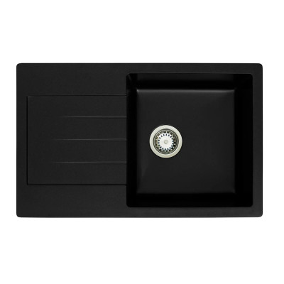 Мойка кухонная гранитная G-018 антрацит (прямоуг) 790х495х220 мм Granicom