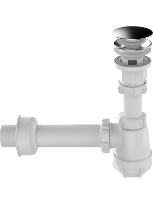 Сифон для умывальника 1 1/4х40 клик-клак (донный клапан с отв. перел) 40 Aquant (30) S5015-30-MR