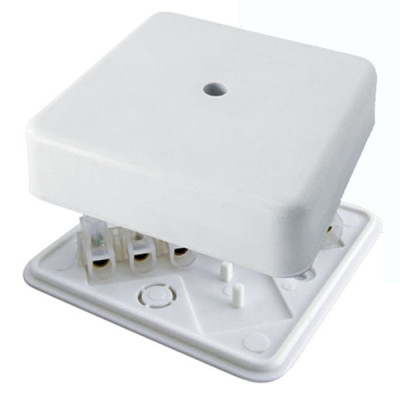 Коробка распаячная КР 75х75х20 ОП с клем. колодкой белая IP40 TDM
