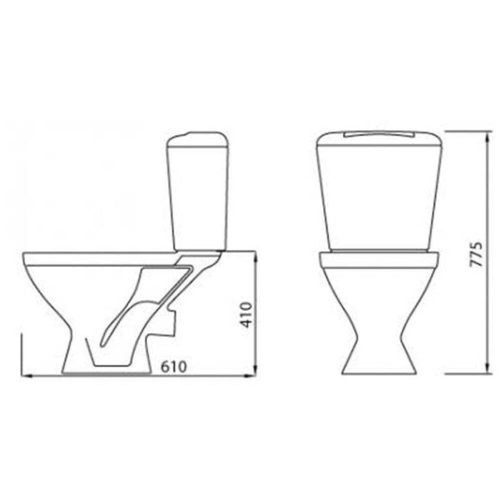 Унитаз Компакт Универсал NEW 90 кнопка, нижняя подводка + сиденье, Псков ЛЗСФ