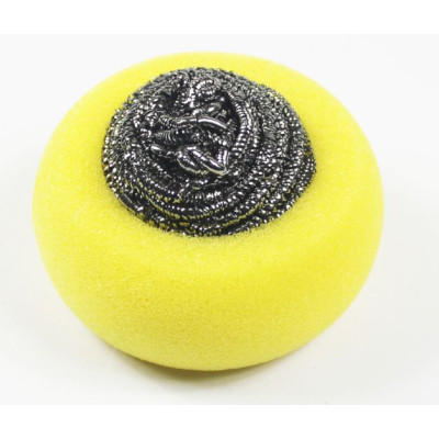 Губка поролоновая с металлизированной нитью для посуды 2 шт желтый OKS-4302 Baizheng