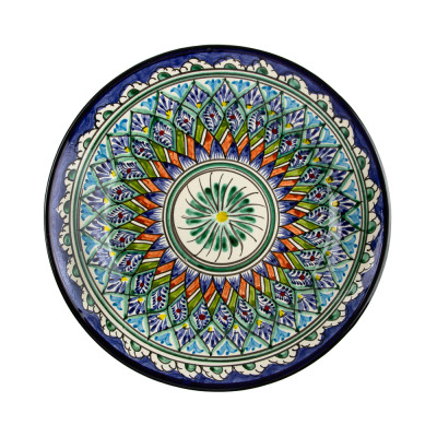 Тарелка керамическая плоская 22 см синяя РИШТАН