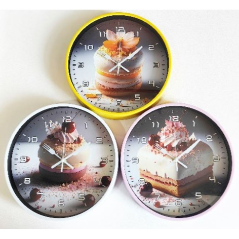 Часы пластиковые настенные 30*30*4 см микс BZ-570-50 Baizheng