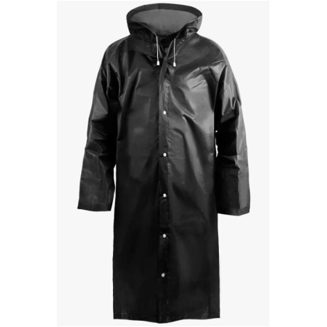Дождевик-плащ 75*120 см с капюшоном на кнопках черный EVA Komfi