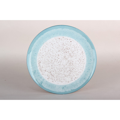 Тарелка фарфоровая обеденная 24 см Rustic Blue Коралл