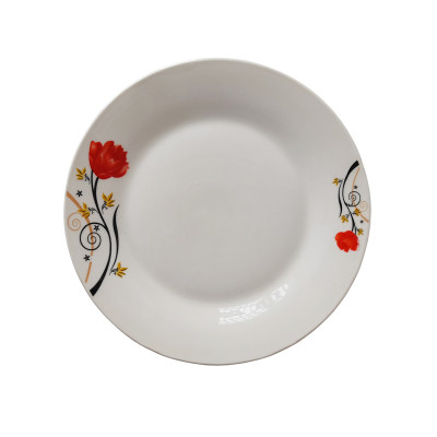 Тарелка керамическая обеденная 23 см Красный Тюльпан Daniks