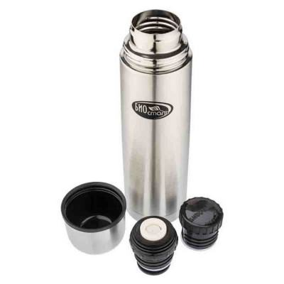 Термос нерж сталь  0,5 л узкое горло 2 пробки Классик Биосталь