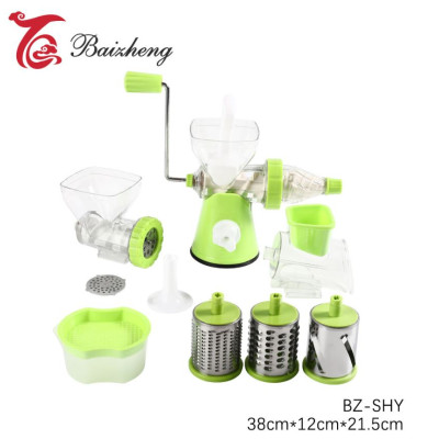 Овощерезка-соковыжималка-мясорубка пластиковая 38*12*21,5см 3 нас контейнер салатовый Baizheng