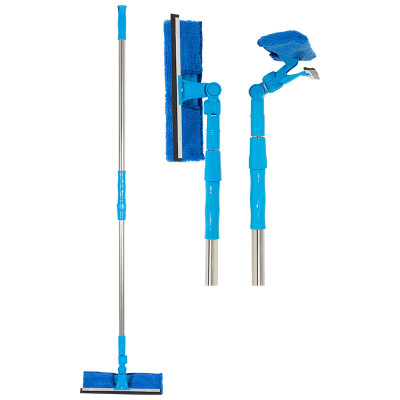 Стекломой пластиковый 85-120 см 2 в 1 насадка микрофибра 25 см металл ручка WS-09 Рыжий Кот