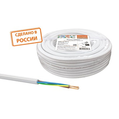 Кабель ПВС 4*2,5 белый (100/рез.) TDM