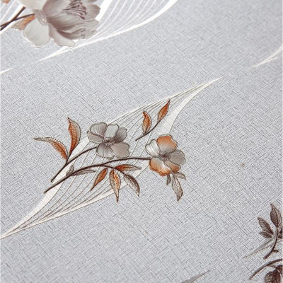 Клеенка силиконовая 0,8*20 м 0,6 мм бежево-серые розы на светло-сером Baizheng Клеенка силиконовая 0,8*20 м 0,6 мм бежево-серые розы на светло-сером Baizheng