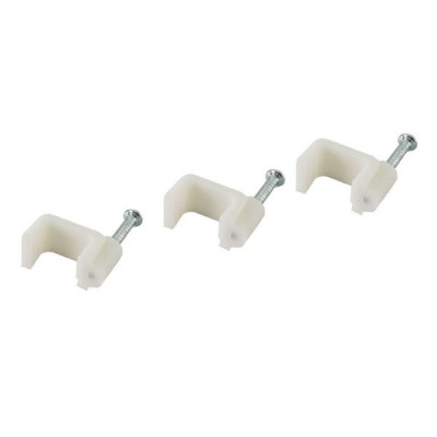 Скоба для кабеля 14мм плоская пластиковая (упак. 50шт) TDM Скоба для кабеля 14мм плоская пластиковая (упак. 50шт) TDM