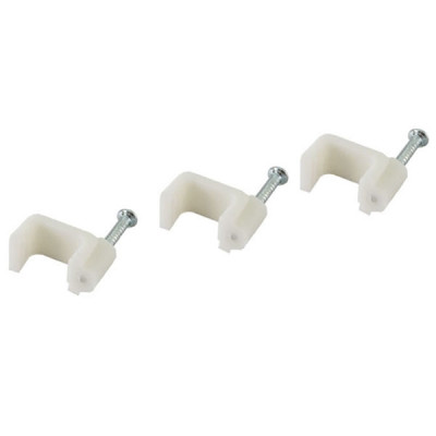 Скоба для кабеля 9мм плоская пластиковая (упак. 50шт) TDM Скоба для кабеля 9мм плоская пластиковая (упак. 50шт) TDM