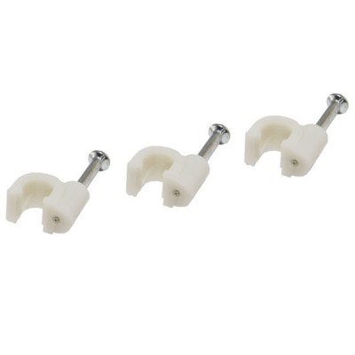 Скоба для кабеля 8мм круглая пластиковая (упак. 50шт) TDM Скоба для кабеля 8мм круглая пластиковая (упак. 50шт) TDM