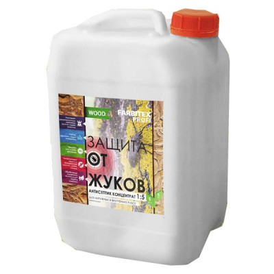 Антисептик Защита от жуков Farbitex Profi Wood концентрированный 10 л