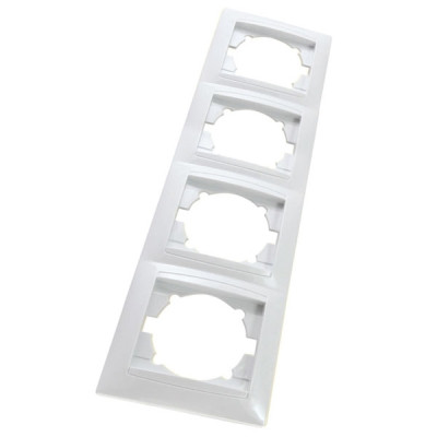 Рамка 4-х постовая вертикальная белая 