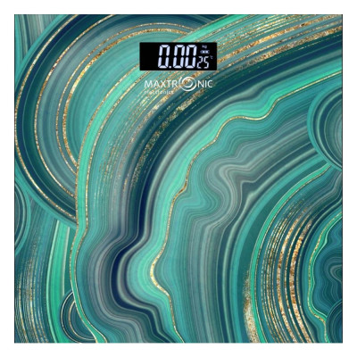 Весы напольные электронные 180 кг 30*30 см квадрат стекло Бирюзовая бездна Maxtronic