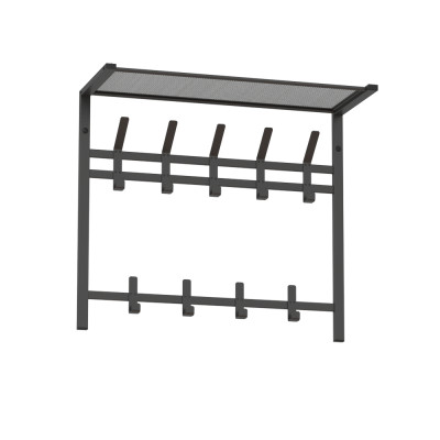 Вешалка металлическая настенная 67*27*58,5 см 9 крючков с полкой графит Торонто 22 ЗМИ ВСПТ22 ГР Вешалка металлическая настенная 67*27*58,5 см 9 крючков с полкой графит Торонто 22 ЗМИ ВСПТ22 ГР